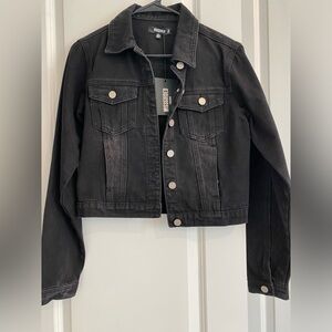 Missguided black jean jacket, US 2, BRAND NEW